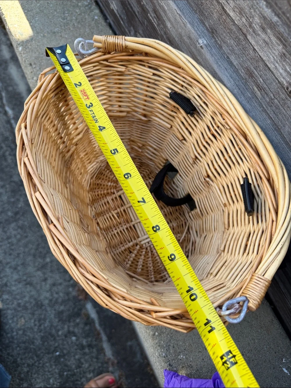 Wicker Bike Basket in Natural Rattan